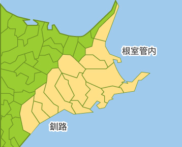 釧路・根室管内の地図